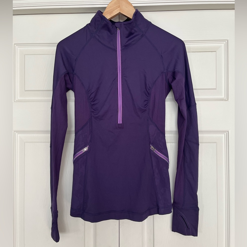{Lululemon} Run: Wild 1/2 Zip Long Sleeve Pullover in Concord Grape - Women’s 4